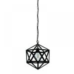 Κρεμαστό φωτιστικό πολυγωνικό μονόφωτο σε μαύρο χρώμα