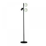 Επιδαπέδιο μεταλλικό φωτιστικό με σποτ και οπαλ μπάλες σε μαύρο χρώμα