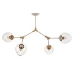 Φωτιστικό Οροφής 4 Φώτα σε λευκό χρώμα με χρυσό ματ λεπτομέρειες και γυαλί