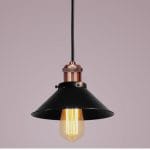 Κρεμαστό φωτιστικό μονόφωτο καμπάνα 20cm σε μαύρο χρώμα