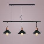 Κρεμαστό Μεταλλικό Φωτιστικό 3 φώτα με καμπάνες σε μπάρα