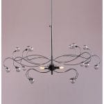 Φωτιστικό Κρεμαστό 6 φώτα με διακοσμητικά κρύσταλλα μπάλες ράγα