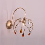 Επιτοίχιο φωτιστικό 1 φως απλίκα καλαθάκι με κρύσταλλα - Image 2