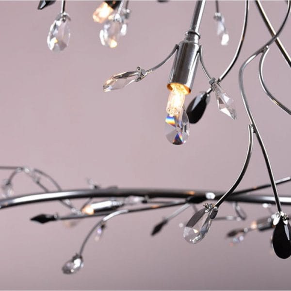 Φωτιστικό Κρεμαστό 8 φώτα κλαδί αμυγδαλιά με διακοσμητικά κρύσταλλα - Image 2