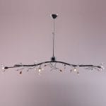 Φωτιστικό Κρεμαστό 6 φώτα κλαδί αμυγδαλιά με διακοσμητικά κρύσταλλα σε ράγα