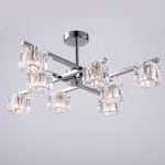 Φωτιστικό οροφής 8 φώτα με κυβάκι γυαλί διάφανο παγάκι
