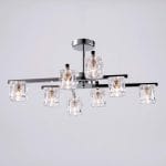 Φωτιστικό οροφής 8 φώτα με κυβάκι γυαλί διάφανο παγάκι - Image 2