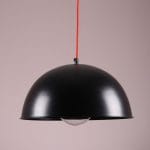 Κρεμαστό φωτιστικό μονόφωτο καμπάνα 38cm σε μαύρο χρώμα