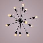 Κρεμαστό φωτιστικό 12 φώτα σε σχήμα ακτίνας σε μαύρο χρώμα