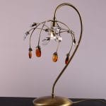 Επιτραπέζιο φωτιστικό 1 φως καλαθάκι με κρύσταλλα σε οξυντέ απόχρωση