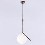 Φωτιστικό κρεμαστό μονόφωτο με οπάλ γυαλί 20cm σε μπρονζέ απόχρωση