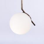 Φωτιστικό κρεμαστό μονόφωτο με οπάλ γυαλί 20cm σε μπρονζέ απόχρωση - Image 2