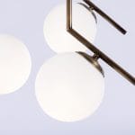 Φωτιστικό κρεμαστό 3 φώτα με οπάλ γυαλί σε μπρονζέ απόχρωση - Image 2