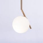 Φωτιστικό κρεμαστό μονόφωτο με οπάλ γυαλί σε χρυσό ματ απόχρωση - Image 2