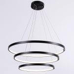 Κρεμαστό φωτιστικό τρεις κύκλοι LED δαχτυλίδια 88W σε μαύρο χρώμα
