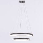 Κρεμαστό φωτιστικό δύο κύκλοι LED δαχτυλίδια 43W 6210Lm σε ανθρακί χρώμα