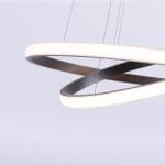 Κρεμαστό φωτιστικό δύο κύκλοι LED δαχτυλίδια 43W 6210Lm σε ανθρακί χρώμα - Image 4