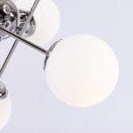 Φωτιστικό κρεμαστό 3 φώτα με οπάλ γυαλί σε χρώμιο απόχρωση - Image 2