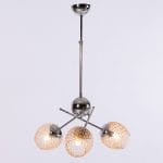 Φωτιστικό κρεμαστό 3 φώτα με μελί γυαλί σε χρώμιο απόχρωση