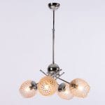 Φωτιστικό κρεμαστό 4 φώτα με μελί γυαλί σε χρώμιο απόχρωση