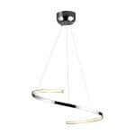 Κρεμαστό φωτιστικό Pithia LED 24W από αλουμίνιο σε χρώμιο απόχρωση