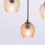 Φωτιστικό κρεμαστό στρόγγυλο 4 φώτα με μελί γυαλί 14cm σε χρώμιο απόχρωση - Image 3