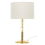 Επιτραπέζιο μεταλλικό φωτιστικό σε χρυσό με κρύσταλλα και υφασμάτινο καπέλο (3422-Χρυσό)