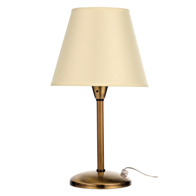 3425 Επιτραπέζιο φωτιστικό από μέταλλο σε οξυντέ απόχρωση και υφασμάτινο καπέλο (3425-Οξυντέ) - Image 1