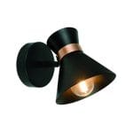 Φωτιστικό οροφής σποτ μεταλλικό σε μαύρο χρώμα με χάλκινη λεπτομέρεια