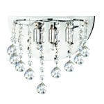 Επιτοίχιο φωτιστικό από χρώμιο μέταλλο και διάφανα κρύσταλλα (43218-Χρώμιο)