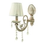 Επιτοίχιο φωτιστικό από μέταλλο σε μπεζ πατίνα και κρύσταλλα (43355-1Φ-Μπεζ Πατίνα)