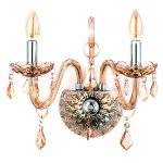 Επιτοίχιο φωτιστικό από μελί γυαλί και κρύσταλλα (43391-2Φ-Μελί)