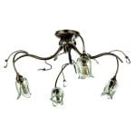 Φωτιστικό οροφής από χρώμιο μέταλλο κρύσταλλα και λευκό γυαλί (5223-4Φ-Χρώμιο)