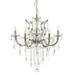 Κρεμαστό φωτιστικό από χρώμιο μέταλλο γυαλί και κρύσταλλα (5244-6Φ-Χρώμιο)