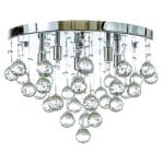 Φωτιστικό οροφής από χρώμιο μέταλλο και διάφανα κρύσταλλα (5292-Β-Χρώμιο)