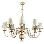 Κρεμαστό φωτιστικό από μέταλλο σε λευκή πατίνα (5311-8Φ-Λευκή Πατίνα)