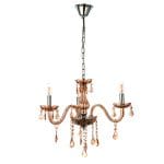 Κρεμαστό φωτιστικό από μελί γυαλί και κρύσταλλα (5314-3Φ-Μελί)