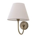 Επιτοίχιο φωτιστικό από μέταλλο σε οξυντέ απόχρωση και υφασμάτινο καπέλο (43022-Οξυντέ)