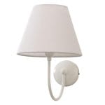Επιτοίχιο φωτιστικό από μέταλλο σε λευκή απόχρωση και υφασμάτινο καπέλο (43022-Λευκό)