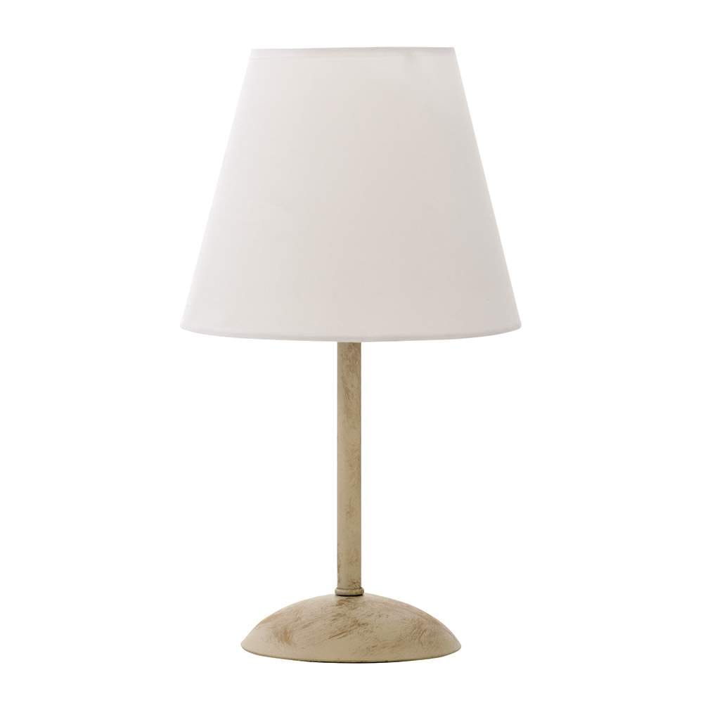 epitrapezio-fotistiko-3425-2 Επιτραπέζιο φωτιστικό από μέταλλο σε απόχρωση μπεζ πατίνας και υφασμάτινο καπέλο (3425-Μπεζ Πατίνα) - Image 1