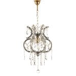 Κρεμαστό φωτιστικό από οξυντέ μέταλλο γυαλί και κρύσταλλα (5250-1Φ-Οξυντέ)