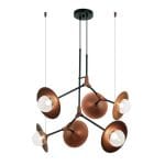 Κρεμαστό Φωτιστικό 6/Φωτο σε μαύρο με χαλκό Olivia 4231000