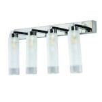 Επιτοίχιο φωτιστικό από χρώμιο μέταλλο και αμμοβολή γυαλί (43419-4Φ-Χρώμιο)