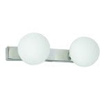 Επιτοίχιο φωτιστικό από χρώμιο μέταλλο και λευκή οπαλίνα (43420-2Φ-Χρώμιο)