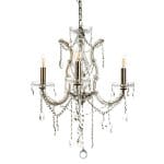 Κρεμαστό φωτιστικό από οξυντέ μέταλλο γυαλί και κρύσταλλα (5244-3Φ-Οξυντέ)