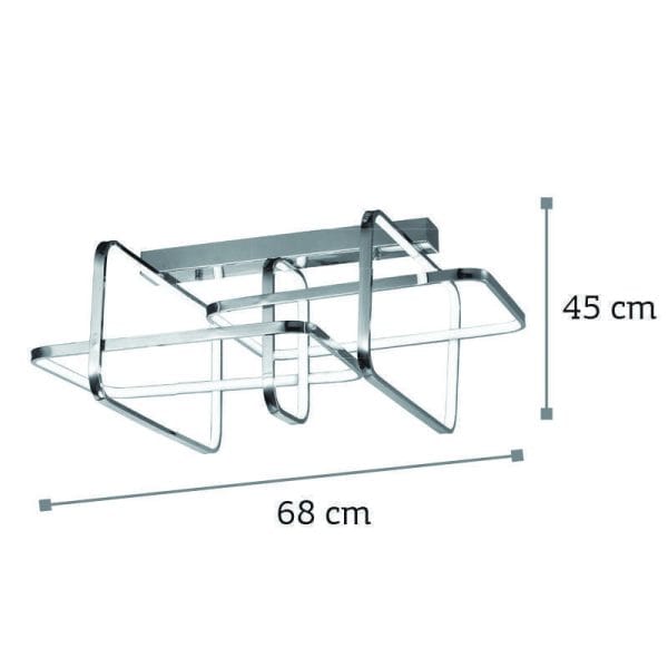Φωτιστικό οροφής LED 80W χρώμιο από αλουμίνιο (6178-Β-Χρώμιο) - Image 3