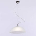 Κρεμαστό φωτιστικό γυάλινο αλάβαστρο μονόφωτο με ανάρτηση χρώμιο