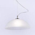 Κρεμαστό φωτιστικό γυάλινο αλάβαστρο μονόφωτο με ανάρτηση χρώμιο - Image 2