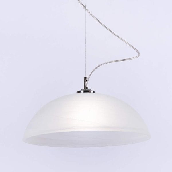 Κρεμαστό φωτιστικό γυάλινο αλάβαστρο μονόφωτο με ανάρτηση χρώμιο - Image 2