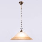 Κρεμαστό φωτιστικό γυάλινο αλάβαστρο μελί μονόφωτο 40cm με ανάρτηση οξυντέ